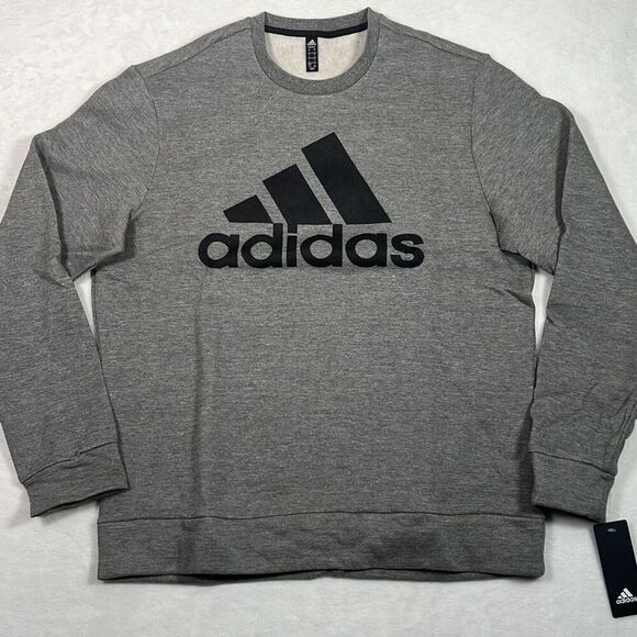 ADIDAS GOLF Tech Fleece casual‎ gray black pullover NWT Men large - Picture 1 of 6